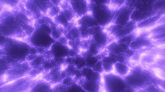 Dynamic purple energy flow creating cosmic light pattern animation