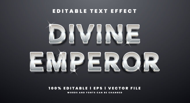silver 3d vector text effect with metal style design