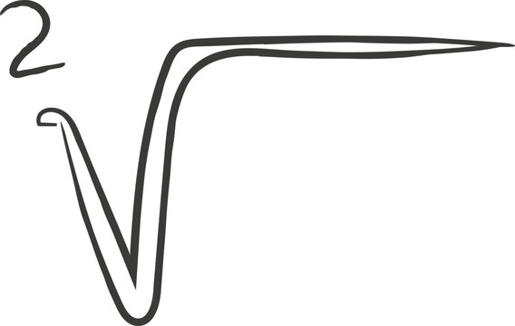 Square Root Symbol Hand Drawn Doodle