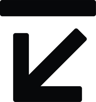 Bottom left align diagonal down arrow icon in minimalist line art