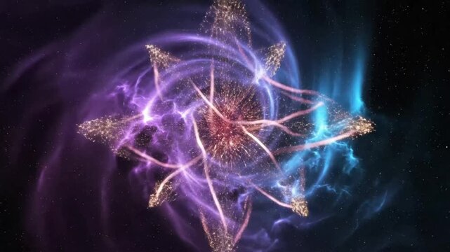 Abstract strokes animate in a second loop with VSRExport software during a digital art project