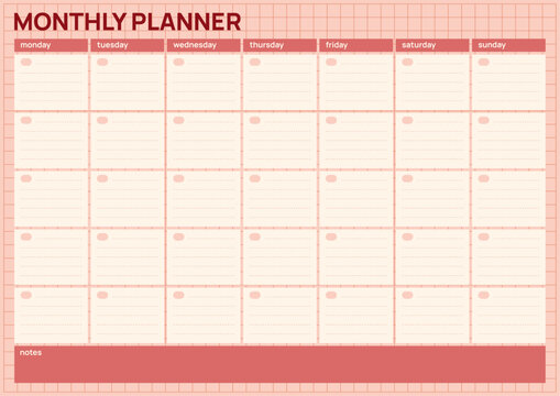 Monthly planner template
