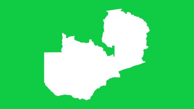 Zambia map pop animation with green background