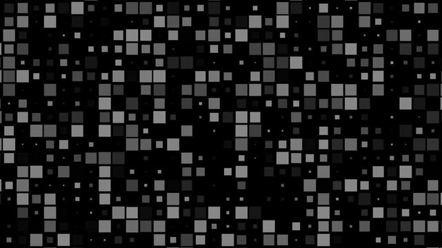 Abstract dark background with randomly distributed squares of varying shades of gray