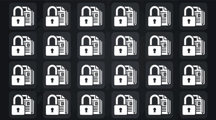 Fototapeta premium A grid of white padlock icons on a.