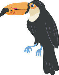 Fototapeta premium Toucan Perched Tropical Cartoon