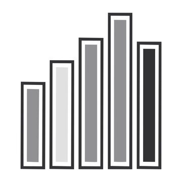 Flat design bar chart icon with ascending and descending bars