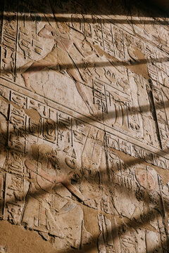 Exploring ancient hieroglyphs in Egypt's temple walls