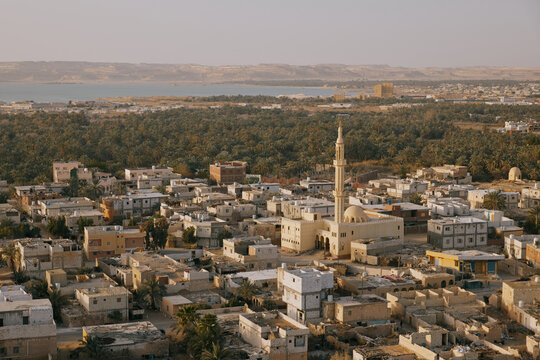 Exploring the cityscape of Egypt during the day with local activity