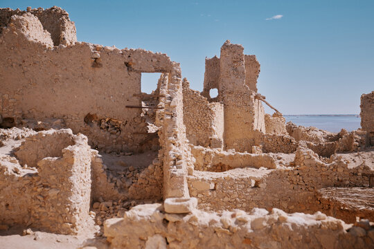 Exploring ancient ruins by the sea in Egypt, North Africa