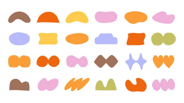 Colorful abstract organic shapes element vector set