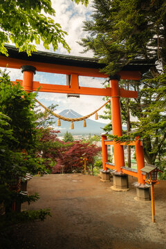 Scenic view of Mount Fuji from Arakurayama Sengen Park
