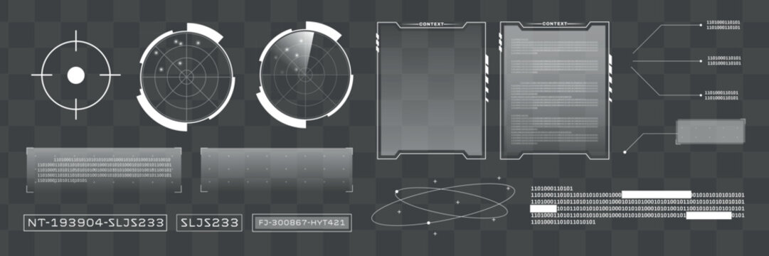 Futuristic HUD interface elements vector