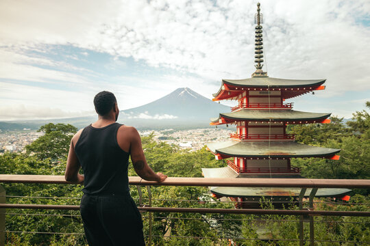 Mount Fuji seen from Fujiyoshida viewpoint