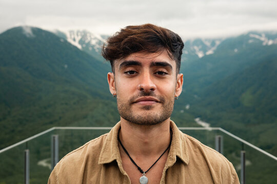 Man portrait in Japanese Alps
