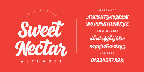 Sweet Nectar Script Alphabet Font for Elegant Branding and Invitation Design © happy
