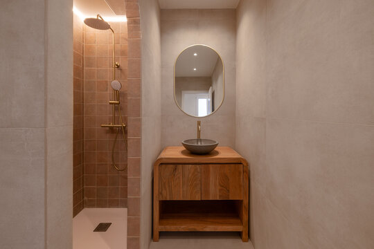 Narrow Bathroom With Shower