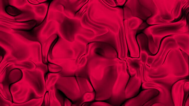 Abstract red liquid flowing in a smooth hypnotic motion