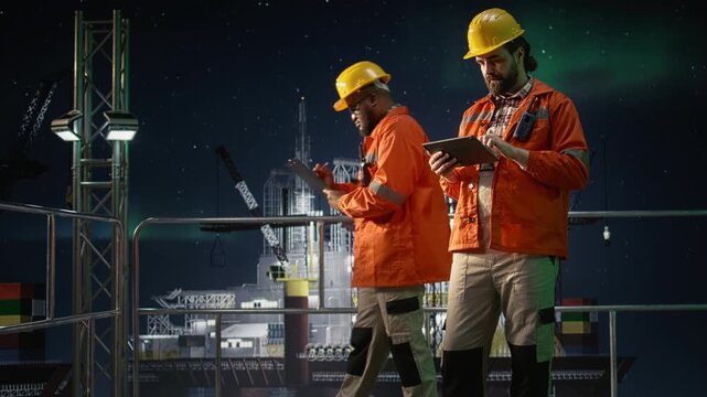 Offshore platform engineer monitors fuel shortages caused by embargo slowing operations with offshore platform context.