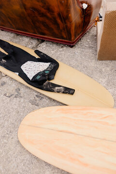 Wetsuit on Surfboard After Session