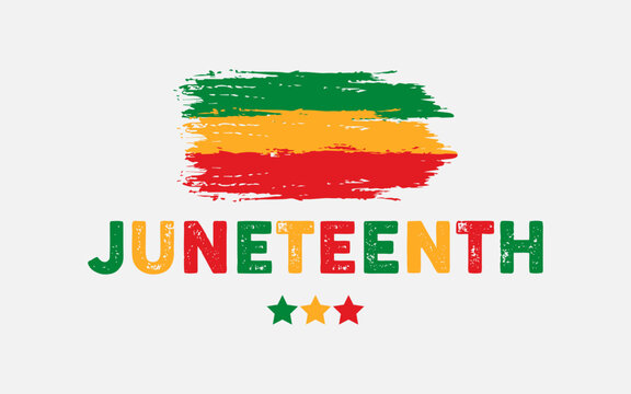 Juneteenth banner design with brush stroke, Juneteenth Banner Images, Juneteenth free stock image