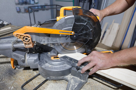 Cutting a board with a circular saw