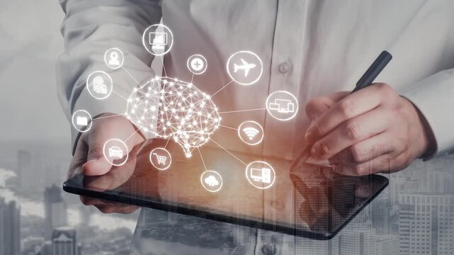 A visual of artificial intelligence network connecting AI, network, and system across a structured digital platform for seamless AI communication Marrow