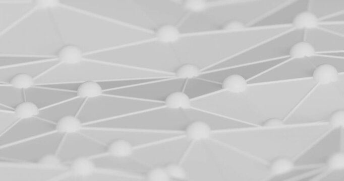 Abstract white network pattern background looping video animation