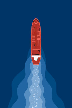 Oil Tanker as seen from overhead