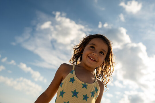 Carefree childhood under summer skies