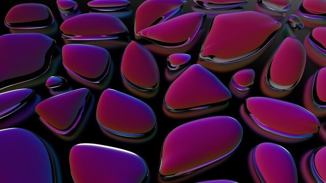 Bright color bubbles on a black background.