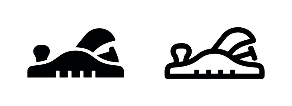 Wood Plane Icon - Black and White Versions