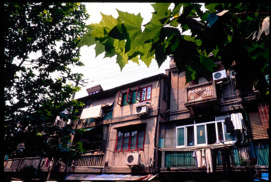 Old Buildings in Shanghai Streetscape shot on film