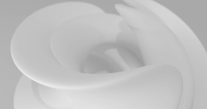 Soft white abstract spiral background looping video animation