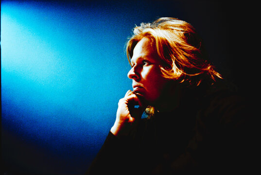 Self Portrait on Film Camera, Cross processed Ektachrome Film