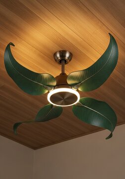 Decorative ceiling fan with leaf design