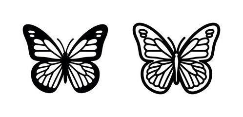Butterfly - Black and White Vector Icons © liubomir118809
