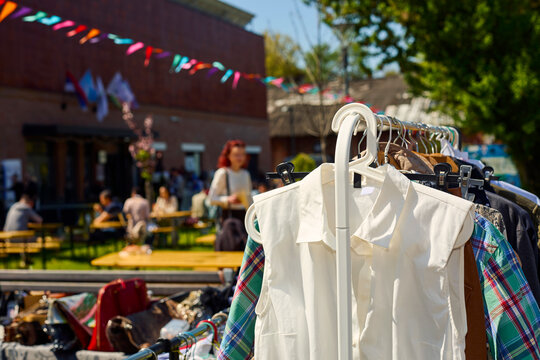 Outdoor Thrift Market on a Sunny Day