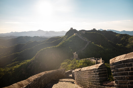 Group of friends hiking the Great Wall