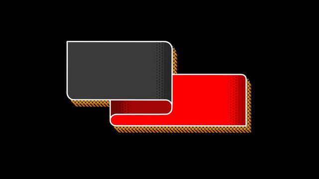 vector illustration of a set of colorful banner boxes reveal effect with alpha channel
