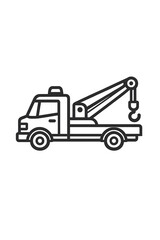 Naklejka premium A minimalist black and white representation of a tow truck.
