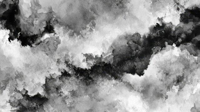 Monochrome Ink Wash Clouds Texture