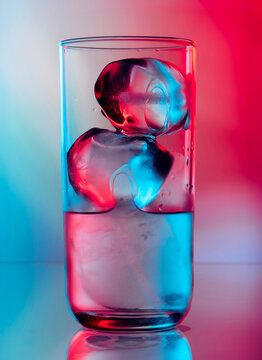 Neon colors ice water