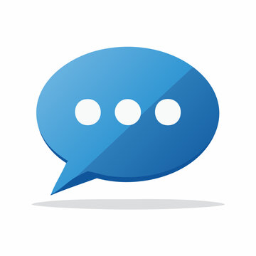 Blue speech bubble with ellipsis