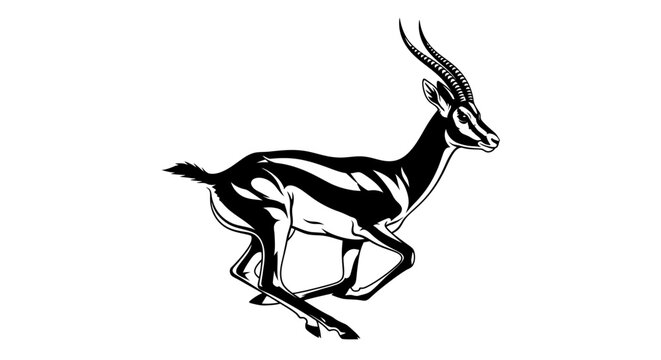 Running impala antelope vector illustration on white background