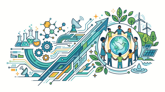 Sustainable technology and eco-friendly innovation concept.