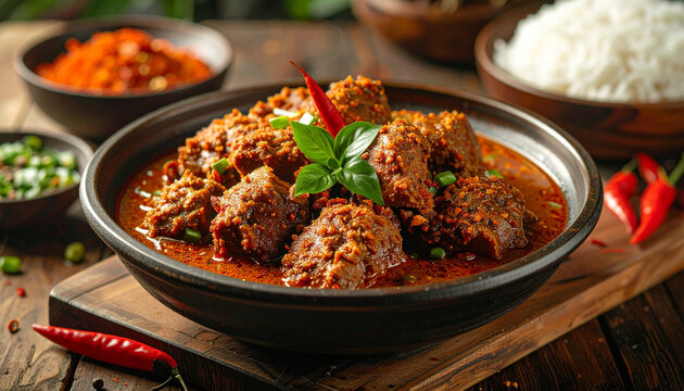 Delicious meat dish with rice
