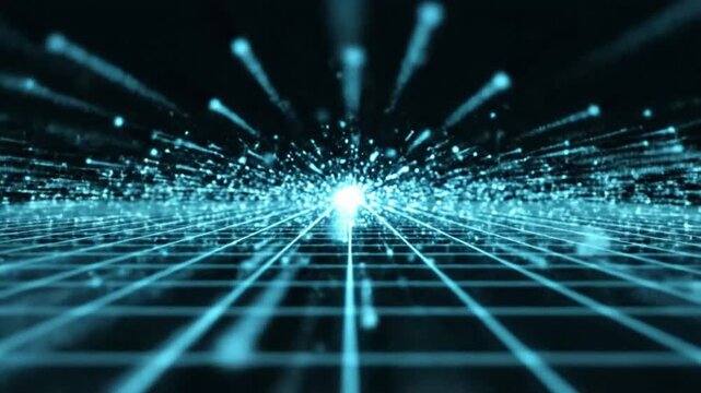 Abstract technology background creates visual patterns and shapes with black and blue colors for artistic design