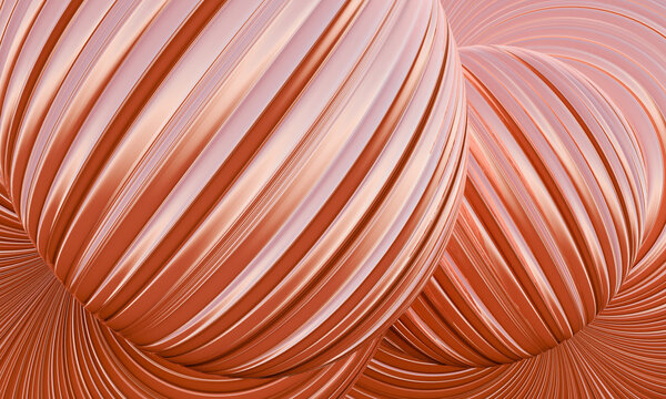 Smooth Curved Lines Form Shapes in Warm Tones From a Close View