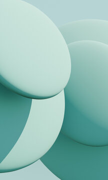 Close View of Mint Green Circles on a Light Background